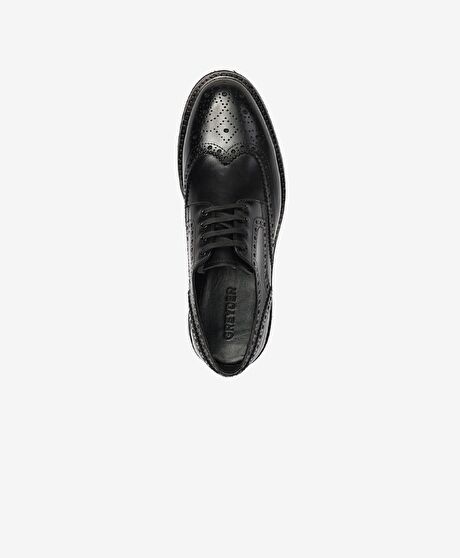 Erkek Siyah Hakiki Deri Klasik Ayakkabı