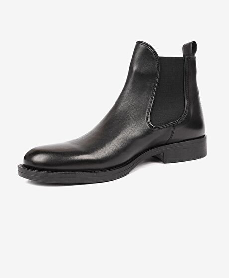 Erkek Siyah Hakiki Deri Chelsea Bot