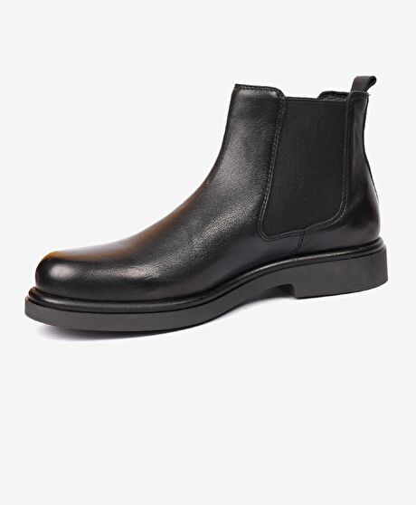Erkek Siyah Hakiki Deri Chelsea Bot