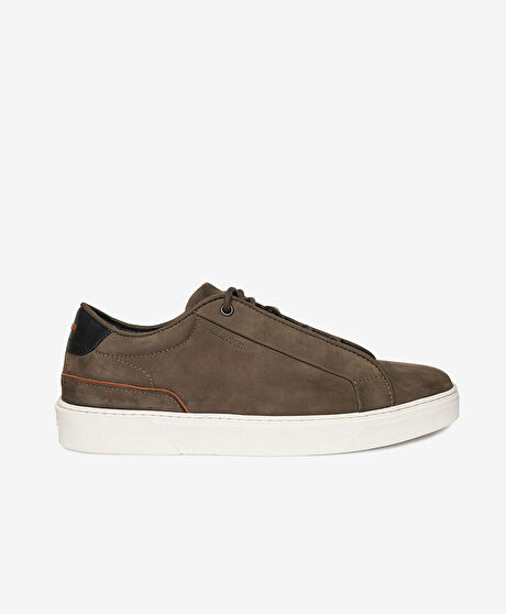 Erkek Duman Hakiki Deri Sneaker Ayakkabı