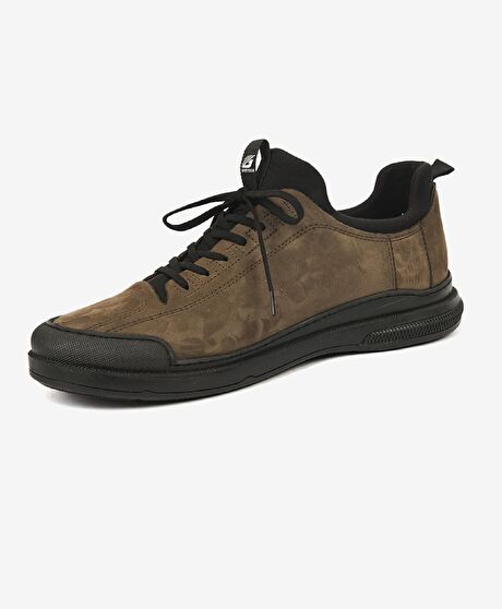 Erkek Duman Hakiki Deri Casual Ayakkabı