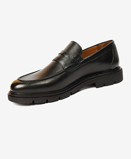 Erkek Siyah Hakiki Deri Casual Ayakkabı