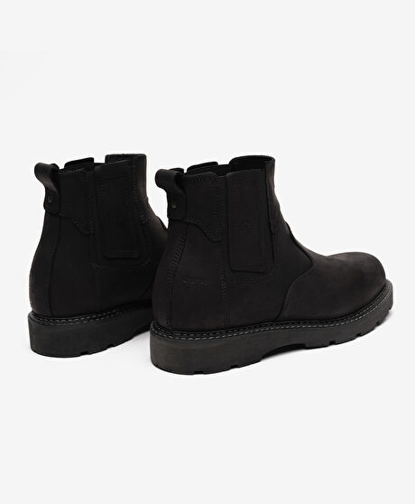 Erkek Siyah Hakiki Deri Chelsea Bot