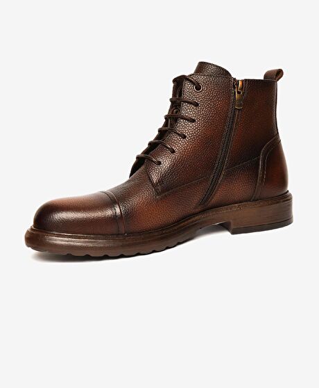 Erkek Kahverengi Hakiki Deri Günlük Bot