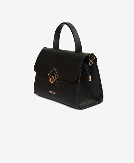 Kadın Siyah Tokalı Kol Çantası