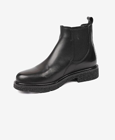 Kadın Siyah Hakiki Deri Chelsea Bot