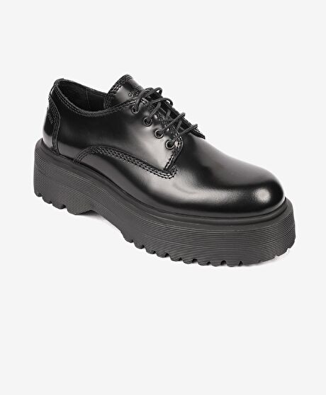 Kadın Siyah Hakiki Deri Memory Foam Taban Casual Ayakkabı