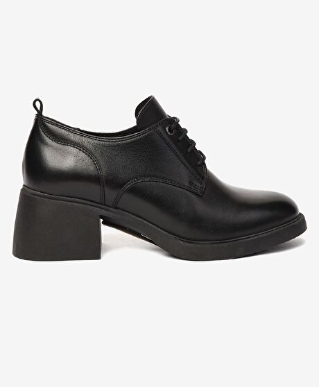 Kadın Siyah Hakiki Deri Oxford Ayakkabı