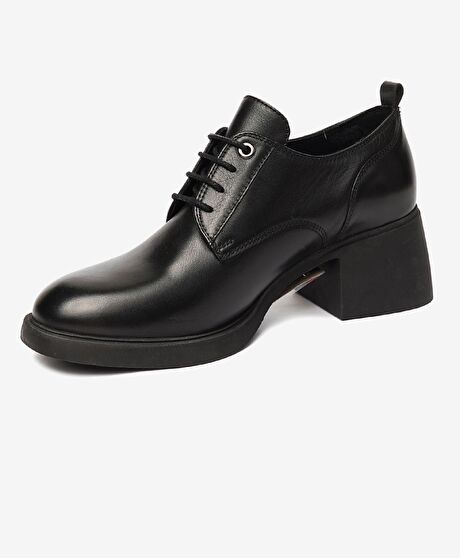 Kadın Siyah Hakiki Deri Oxford Ayakkabı