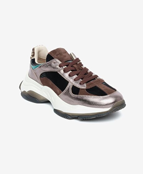 Kadın Bronz Hakiki Deri Spor Ayakkabı