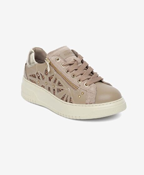 Kadın Vizon Hakiki Deri Memory Foam Taban  Spor Ayakkabı