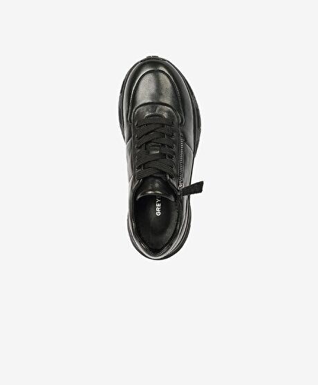 Kadın Siyah Hakiki Deri Sneaker Ayakkabı