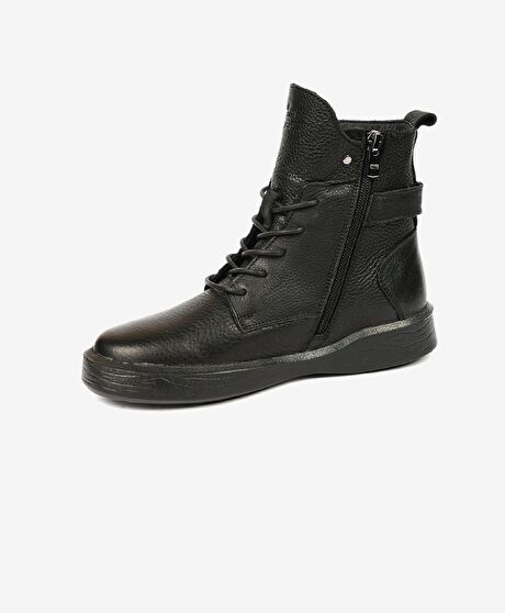 Kadın Siyah Hakiki Deri Sneaker Bot