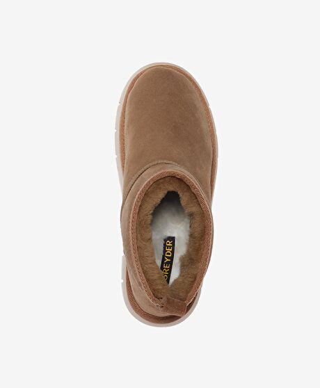 Kadın Sigaro Süet Hakiki Deri Termo Light Taban Günlük Bot