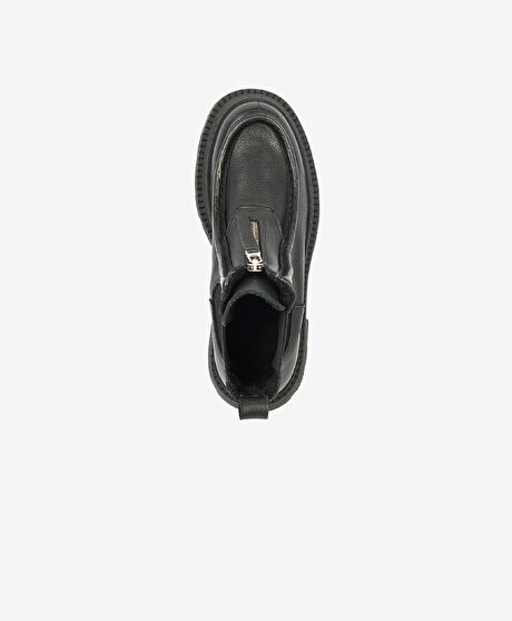 Kadın Siyah Hakiki Deri Termo Light Taban Chelsea Bot