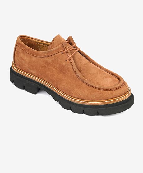 Kadın Tarçın Nubuk Hakiki Deri Oxford Ayakkabı