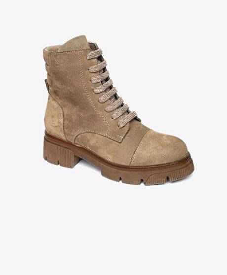 Kadın Vizon Hakiki Deri Military Bot