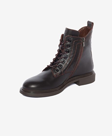 Kadın Kahverengi Hakiki Deri Topuklu Bot