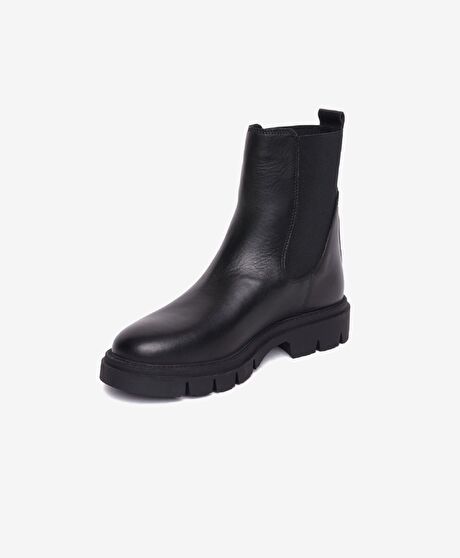 Kadın Siyah Hakiki Deri Chelsea Bot