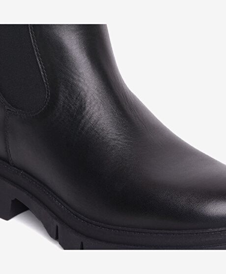 Kadın Siyah Hakiki Deri Chelsea Bot