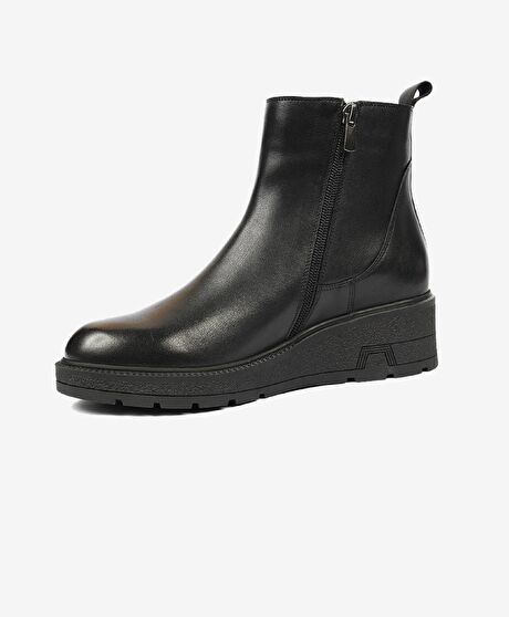 Kadın Siyah Hakiki Deri Chelsea Bot