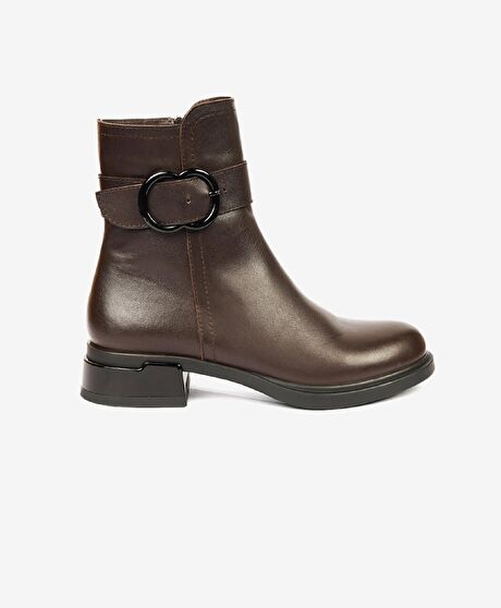 Kadın Kahverengi Hakiki Deri Chelsea Bot