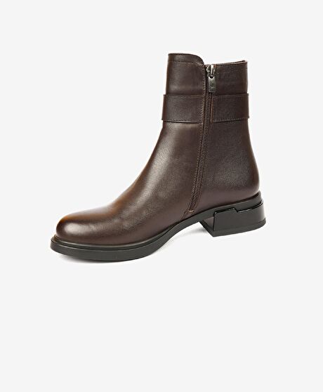 Kadın Kahverengi Hakiki Deri Chelsea Bot