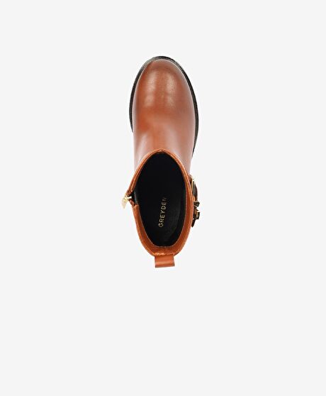 Kadın Taba Hakiki Deri Topuklu Bot