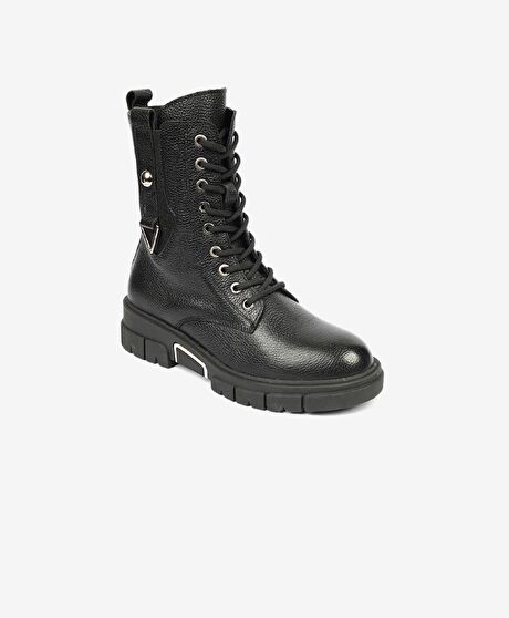 Kadın Siyah Hakiki Deri Termo Light Taban Chelsea Bot