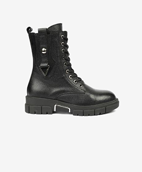 Kadın Siyah Hakiki Deri Termo Light Taban Chelsea Bot