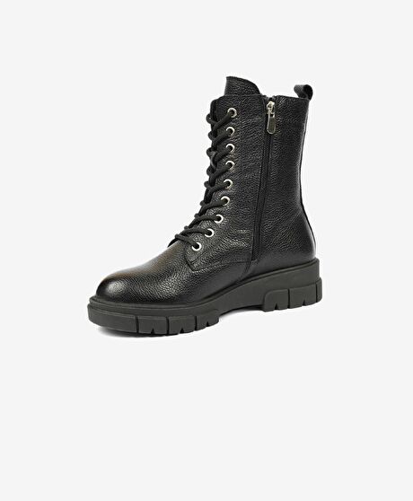 Kadın Siyah Hakiki Deri Termo Light Taban Chelsea Bot