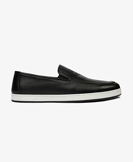 Erkek Siyah Hakiki Deri Loafer Ayakkabı