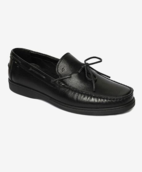 Erkek Siyah Hakiki Deri Casual Ayakkabı