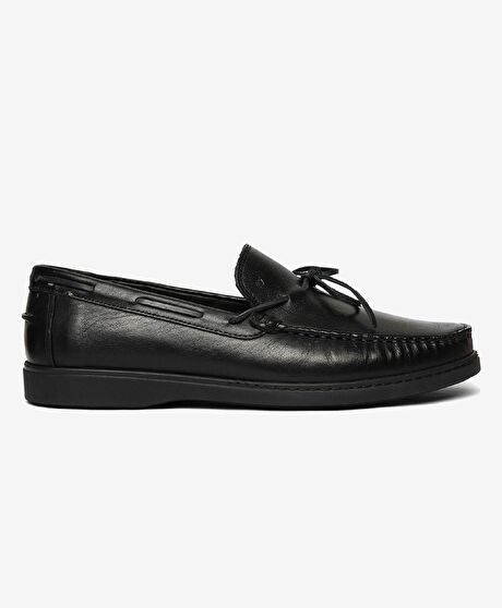 Erkek Siyah Hakiki Deri Casual Ayakkabı