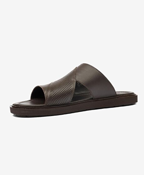 Erkek Kahverengi Hakiki Deri Terlik