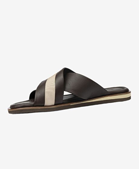 Erkek Kahverengi Vizon Hakiki Deri Terlik