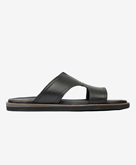 Erkek Siyah Hakiki Deri Terlik