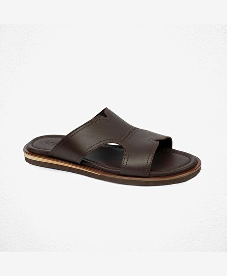 Erkek Kahverengi Hakiki Deri Terlik