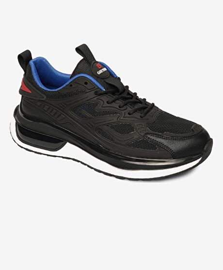 Erkek Siyah Saks Hakiki Deri Spor Ayakkabı