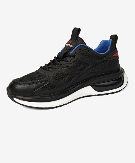 Erkek Siyah Saks Hakiki Deri Spor Ayakkabı