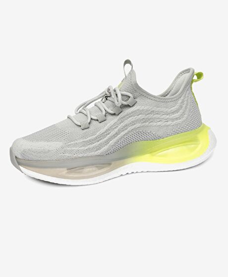 Erkek Açık Gri Limon Yeşili Spor Ayakkabı