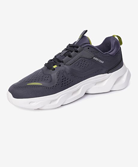 Erkek Koyu Gri Limon Yeşili Spor Ayakkabı