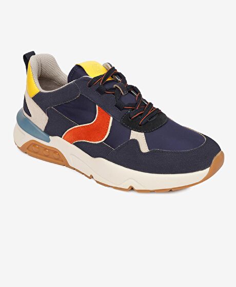 Erkek Lacivert Hakiki Deri Spor Ayakkabı