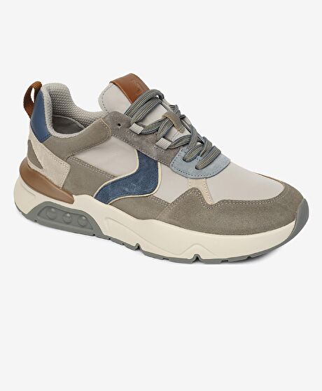 Erkek Gri Hakiki Deri Spor Ayakkabı