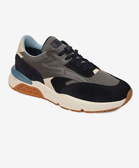 Erkek Lacivert Hakiki Deri Spor Ayakkabı