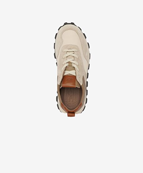 Erkek Açık Vizon Hakiki Deri Spor Ayakkabı