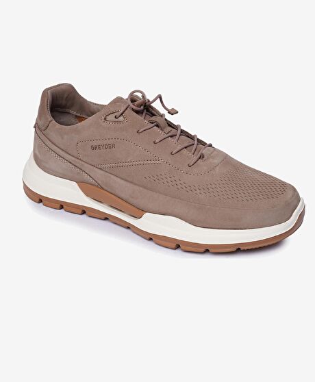 Erkek Vizon Hakiki Deri Spor Ayakkabı