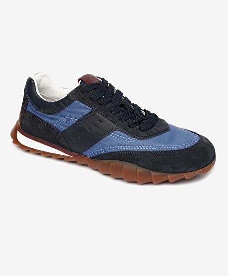 Erkek Açık Lacivert Hakiki Deri Spor Ayakkabı