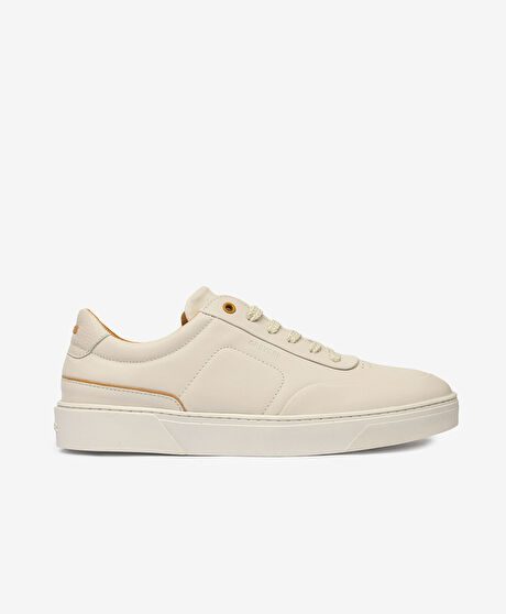 Erkek Kirli Beyaz Hakiki Deri Sneaker Ayakkabı