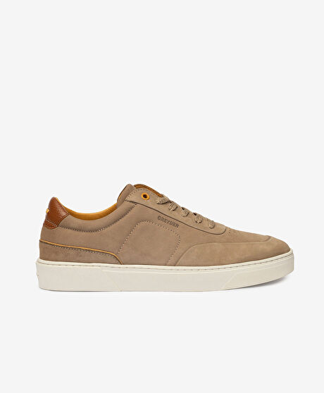 Erkek Vizon Hakiki Deri Sneaker Ayakkabı